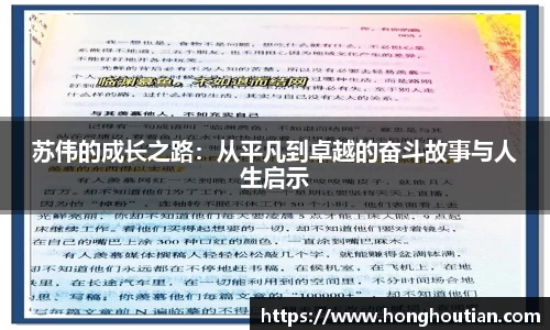 苏伟的成长之路：从平凡到卓越的奋斗故事与人生启示
